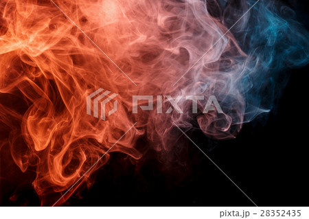 Abstract orange turquise smoke Weipa 28352435