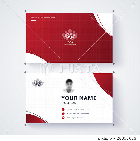 red business card template with sample logo designのイラスト素材