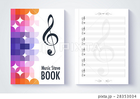 Music stave template, Blank stave note paper. 28353034