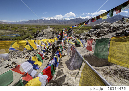 Tibetan prayer scenery Himalaya Range background 28354476