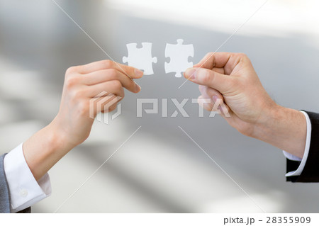 ジグソーパズルを持つ二人 28355909