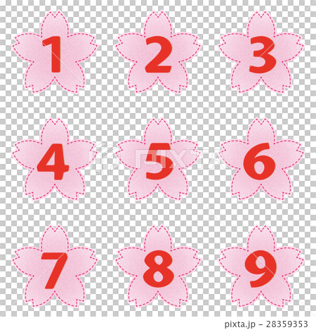 桜 ステッチ 数字 28359353
