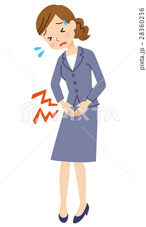 生理痛　腹痛　スーツを着た女性 28360256