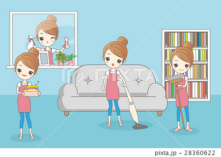 cartoon housewife do work cartoon housewife do work 28360622