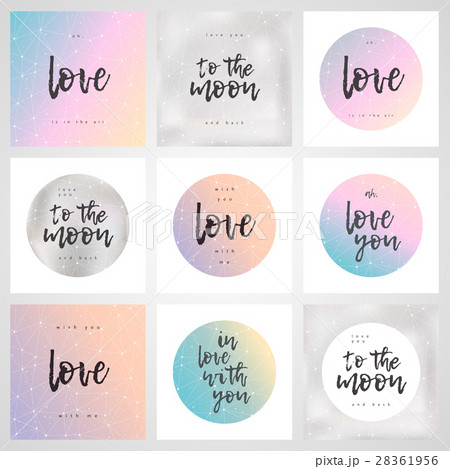 Set of romantic greeting cards vector 28361956