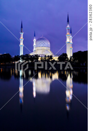 マレーシア_ブルーモスク夜景 マレーシア_ブルーモスク夜景 28362360