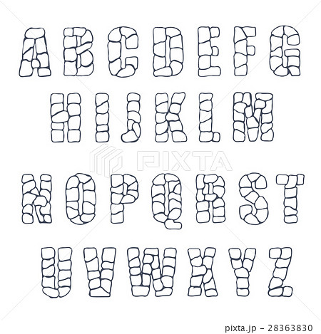 Vector cracked stone alphabet on a white Vector cracked stone alphabet on a white 28363830
