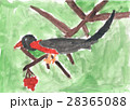 A child drawing of bird sitting on branch of Rowan 28365088