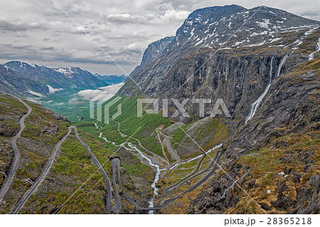 Trollstigen - scenic mountain road in Norway. 28365218