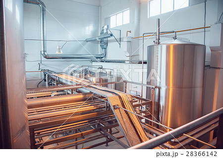 Tape for brewing beer on the plant territory. Tape for brewing beer on the plant territory. 28366142