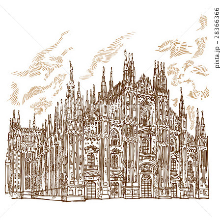 milan cathedral hand draw milan cathedral hand draw 28366366