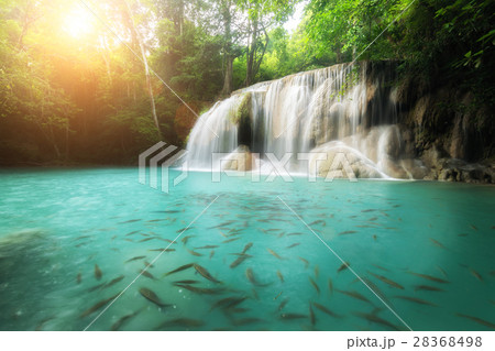 Erawan Waterfall in Kanchanaburi in Thailand.  28368498