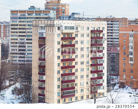apartment house in residential quarter in winter apartment house in residential quarter in winter 28370554