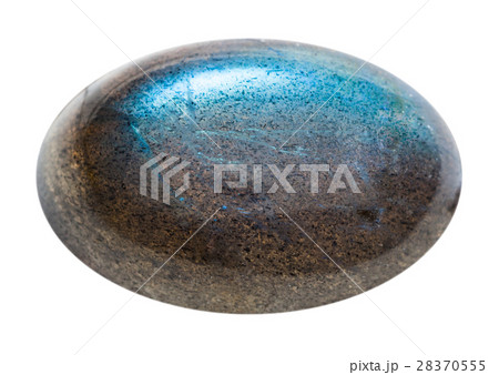 cabochon of labradorite gemstone isolated 28370555