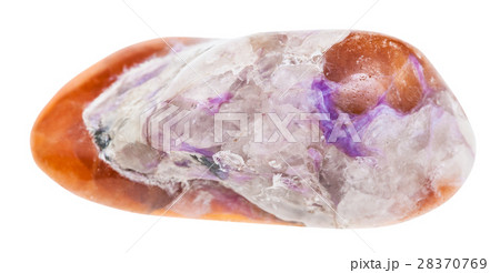 polished violet Charoite on brown Tinaksite stone 28370769