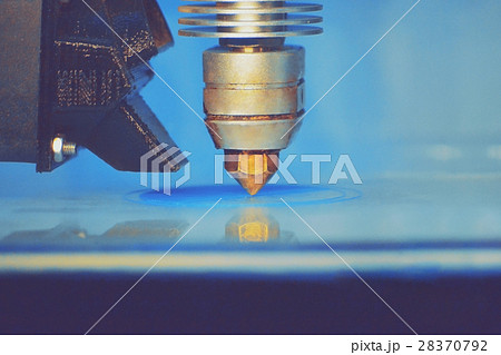 Modern 3D printer printing figure close-up Modern 3D printer printing figure close-up 28370792