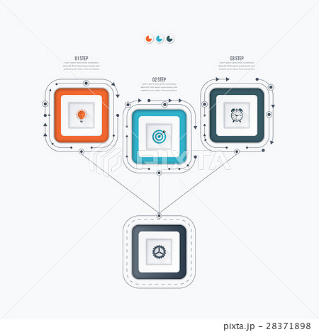 Infographics template 3 options with square 28371898