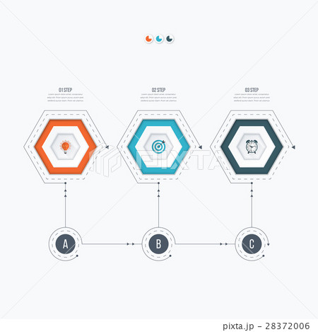 Infographics template 3 options with hexagon Infographics template 3 options with hexagon 28372006