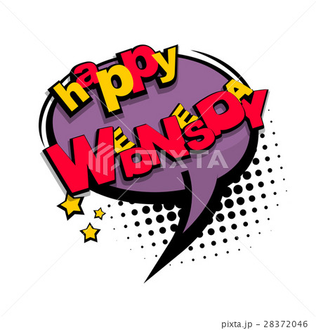 Comic cartoon text happy wednesday 28372046