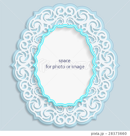 3D oval frame for a photo, vignette with ornaments 28373660