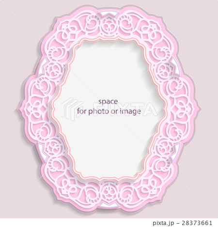 3D oval frame for a photo, vignette with ornaments 28373661