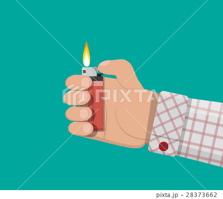 Hand holding plastic lighter 28373662
