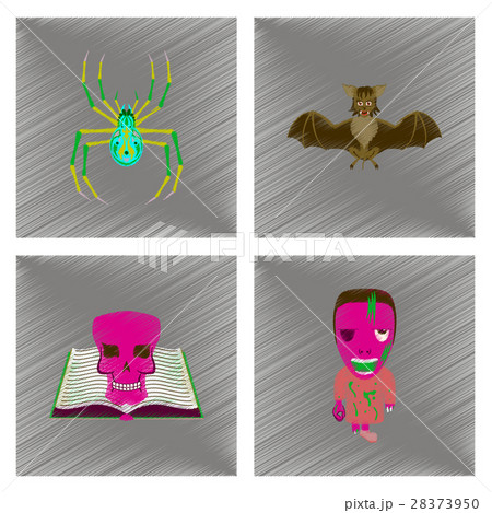 assembly flat shading style icon spider bat book 28373950