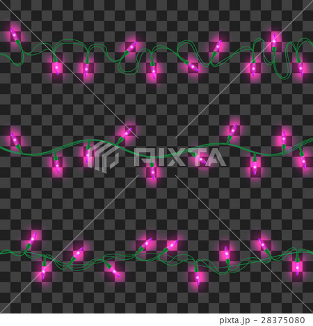 Set of purple shining garland lights 28375080