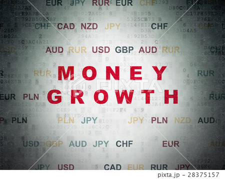 Money concept: Money Growth on Digital Data Paper 28375157
