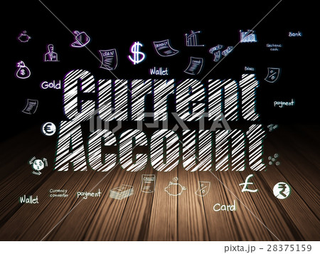 Currency concept: Current Account in grunge dark 28375159