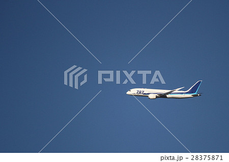 羽田空港を離陸して旋回するB787 28375871