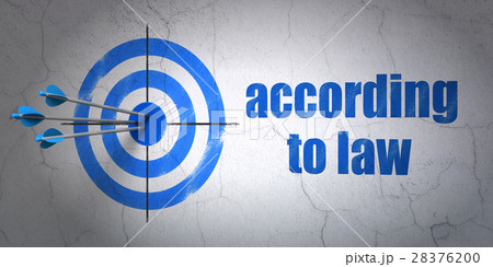 Law concept: target and According To Law on wall 28376200