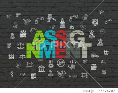Law concept: Assignment on wall background 28376207