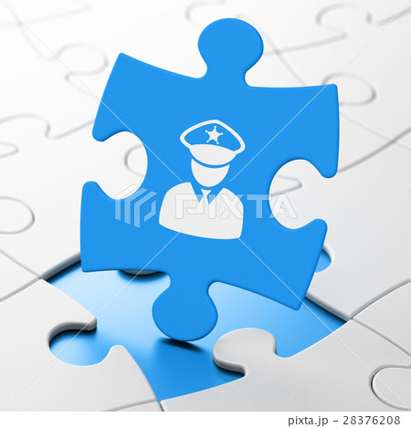 Law concept: Police on puzzle background 28376208