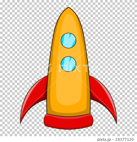 Rocket takes off icon, cartoon style Rocket takes off icon, cartoon style 28377120