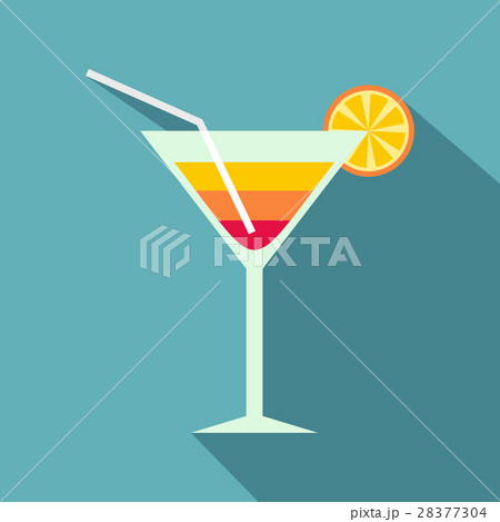 Beach cocktail icon, flat style Beach cocktail icon, flat style 28377304