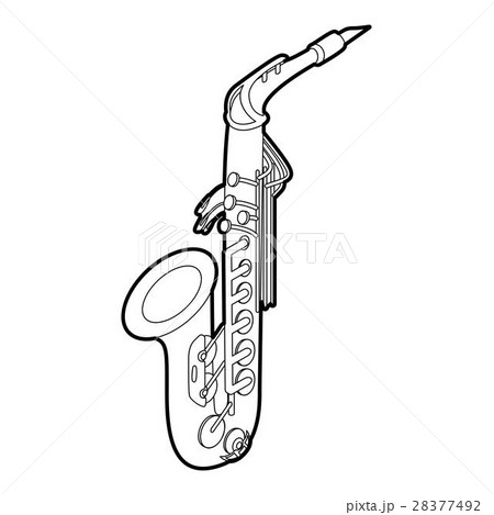 Saxophone icon, outline isometric style Saxophone icon, outline isometric style 28377492