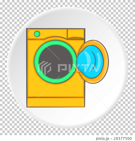 Orange washing machine icon, cartoon style Orange washing machine icon, cartoon style 28377500