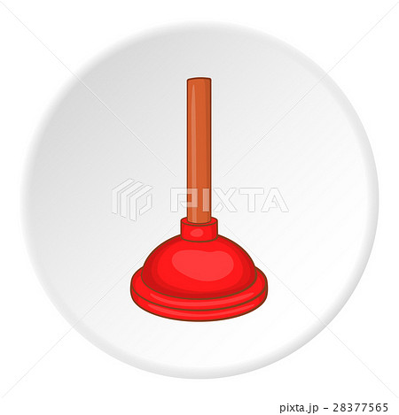 Red cup plunger icon, cartoon style 28377565