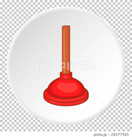 Red cup plunger icon, cartoon style 28377565