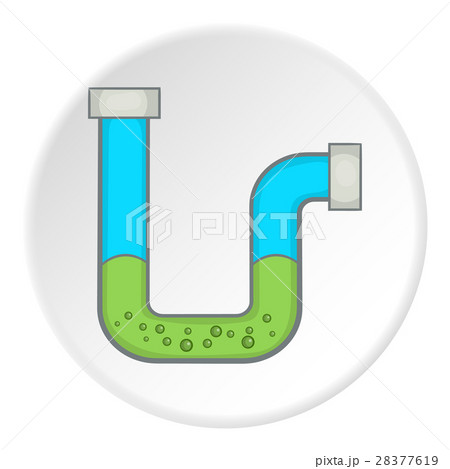 Clog in the pipe icon, cartoon style Clog in the pipe icon, cartoon style 28377619