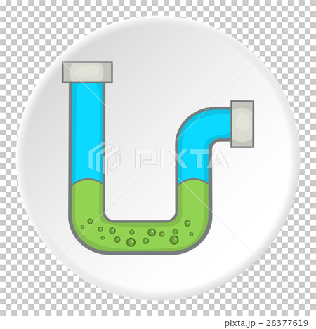 Clog in the pipe icon, cartoon style Clog in the pipe icon, cartoon style 28377619