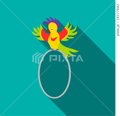 Circus parrot icon, flat style Circus parrot icon, flat style 28377682