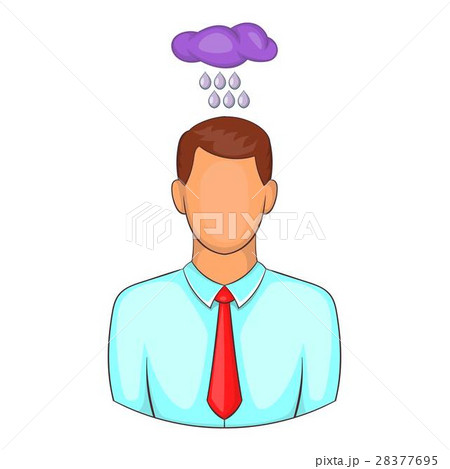 Man with cloud over his head icon, cartoon style 28377695