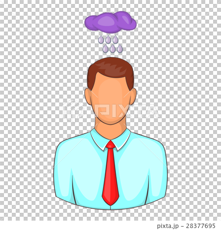 Man with cloud over his head icon, cartoon style 28377695