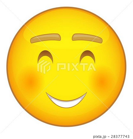 Smiling emoticon icon, cartoon style 28377743