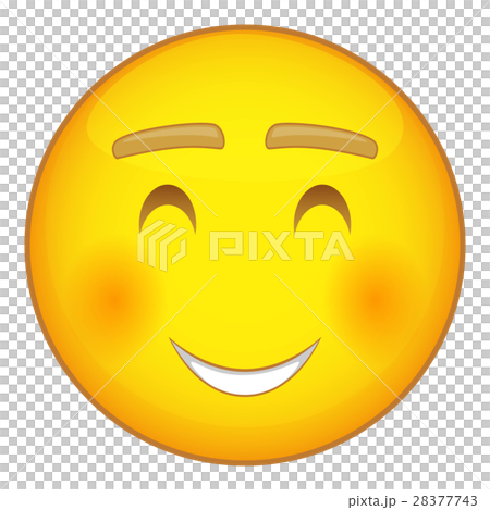 Smiling emoticon icon, cartoon style 28377743