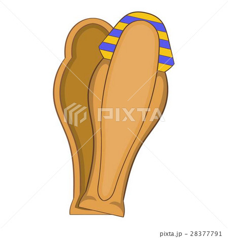 Pharaoh sarcophagus icon, cartoon style 28377791