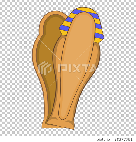 Pharaoh sarcophagus icon, cartoon style 28377791