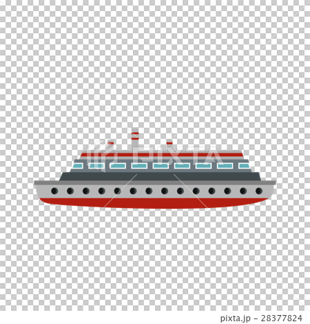 Long ship icon, flat style - Stock Illustration [28377824] - PIXTA